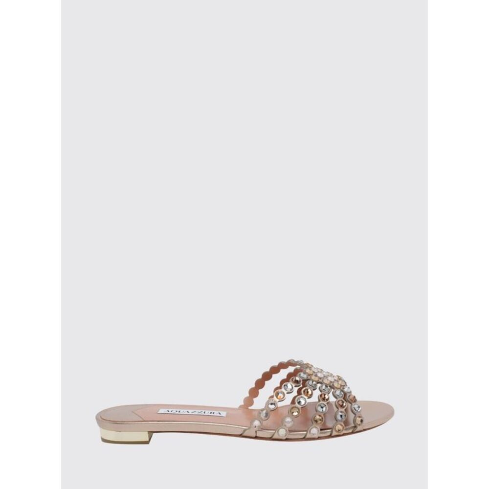 Aquazzura Heeled Sandal Woman Gold - Picture 1 of 3